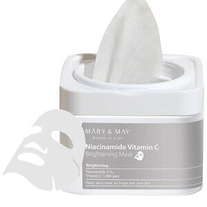 Mary & May Niacinamide Vitamin C Mask (30 Sheets) Korean Face Mask for Glowing